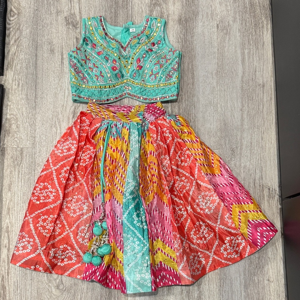 Colorful toddler Indian lehengha size 16